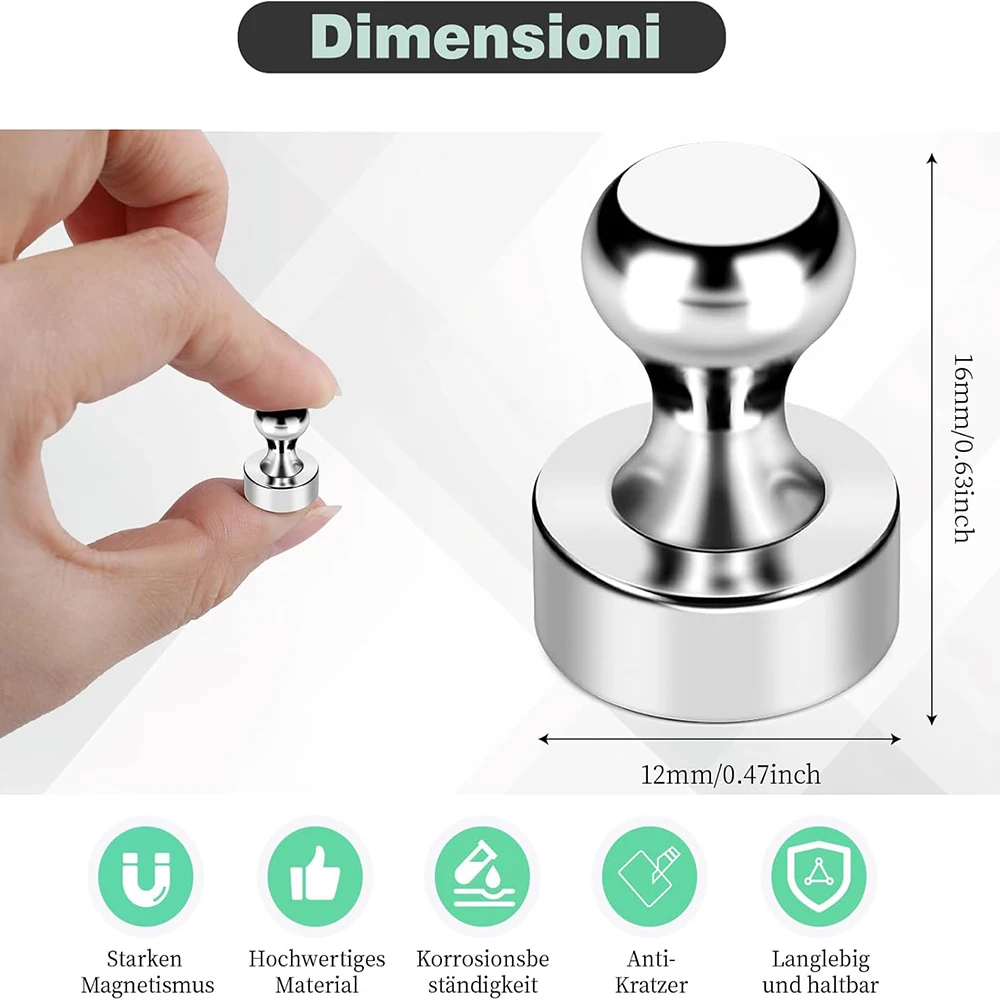 32Pcs Magnetic Needle Neodymium Magnet Pin Plate Magnet Plate Tapered Magnet Extra Strong Magnet for Home Storage