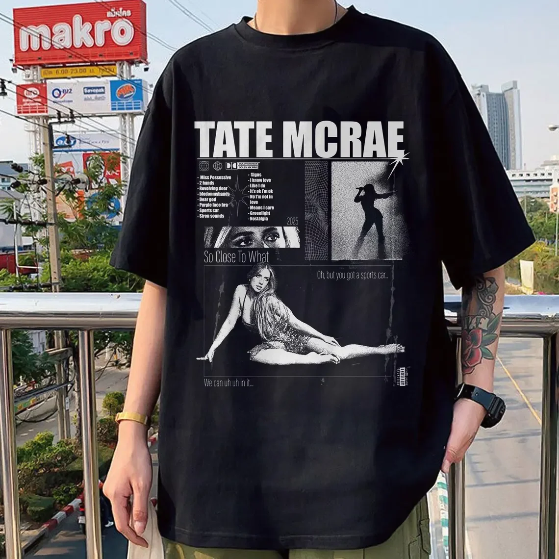 Vintage Bootleg Tate McRae Tee Unisex Loose Cotton So Close To What Tour Fan Concert Tshirt