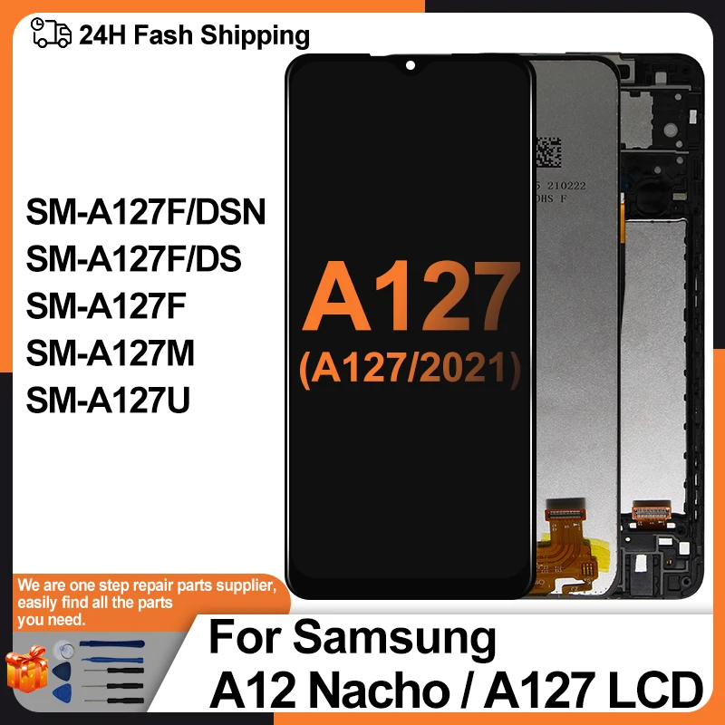 IPS For Samsung Galaxy A12 Nacho A127F LCD Display Touch Screen Digitizer Assembly SM-A127F/DS SM-A127M Screen Replacement Parts