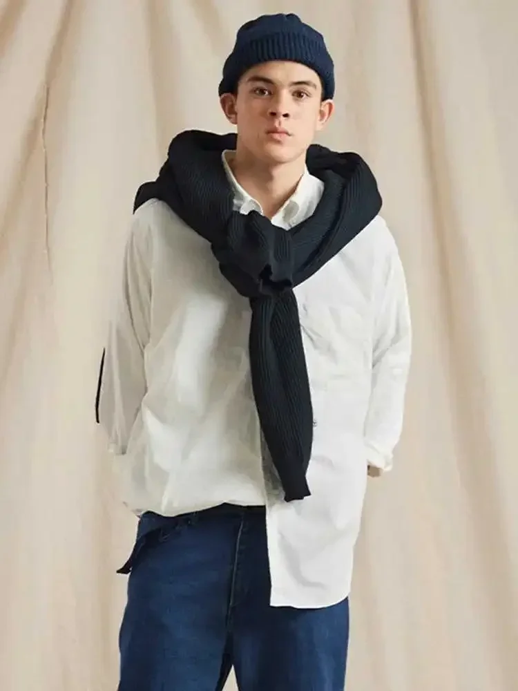 Nanamica 24AW Japanese Solid Color Long Sleeved Shirt Men's Fashion Trend Brand Loose Casual Top