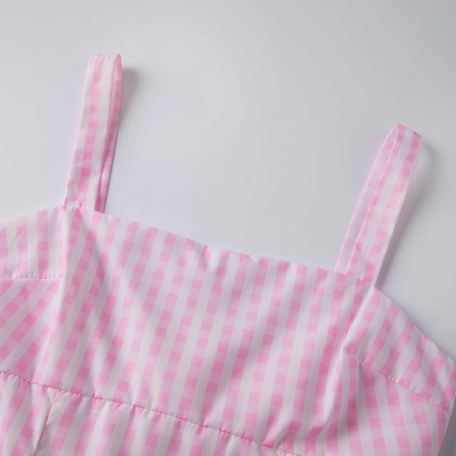 فستان نسائي صيفي قصير كامي بدون أكمام ورقبة مربعة وخصر مدخن مفتوح من الخلف فساتين شاطئ #2