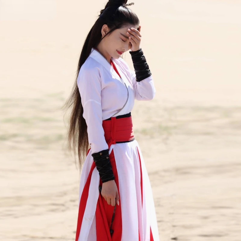 

Han Dynasty Hanfu Women Tang Suit Folk Dress Ancient Costume Tang Dynasty Swordsman Classical Traditional Fairy Cosplay Costume