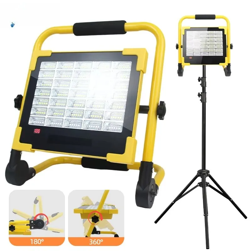 Portable Flood Light Outdoor Camping  Emitting Diode Projection Light Waterproof Solar Flood Light