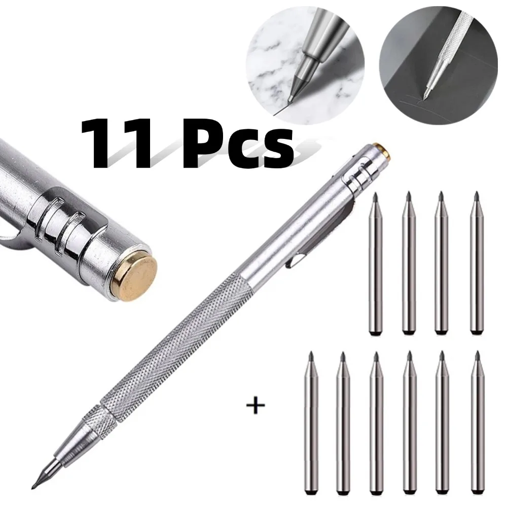 

11PCS Alloy Scribe Pen Carbide Tip Scriber Engraving Pen Marking For Metal Wood Glass Tile Cutting Marker Pencil Hand Tools