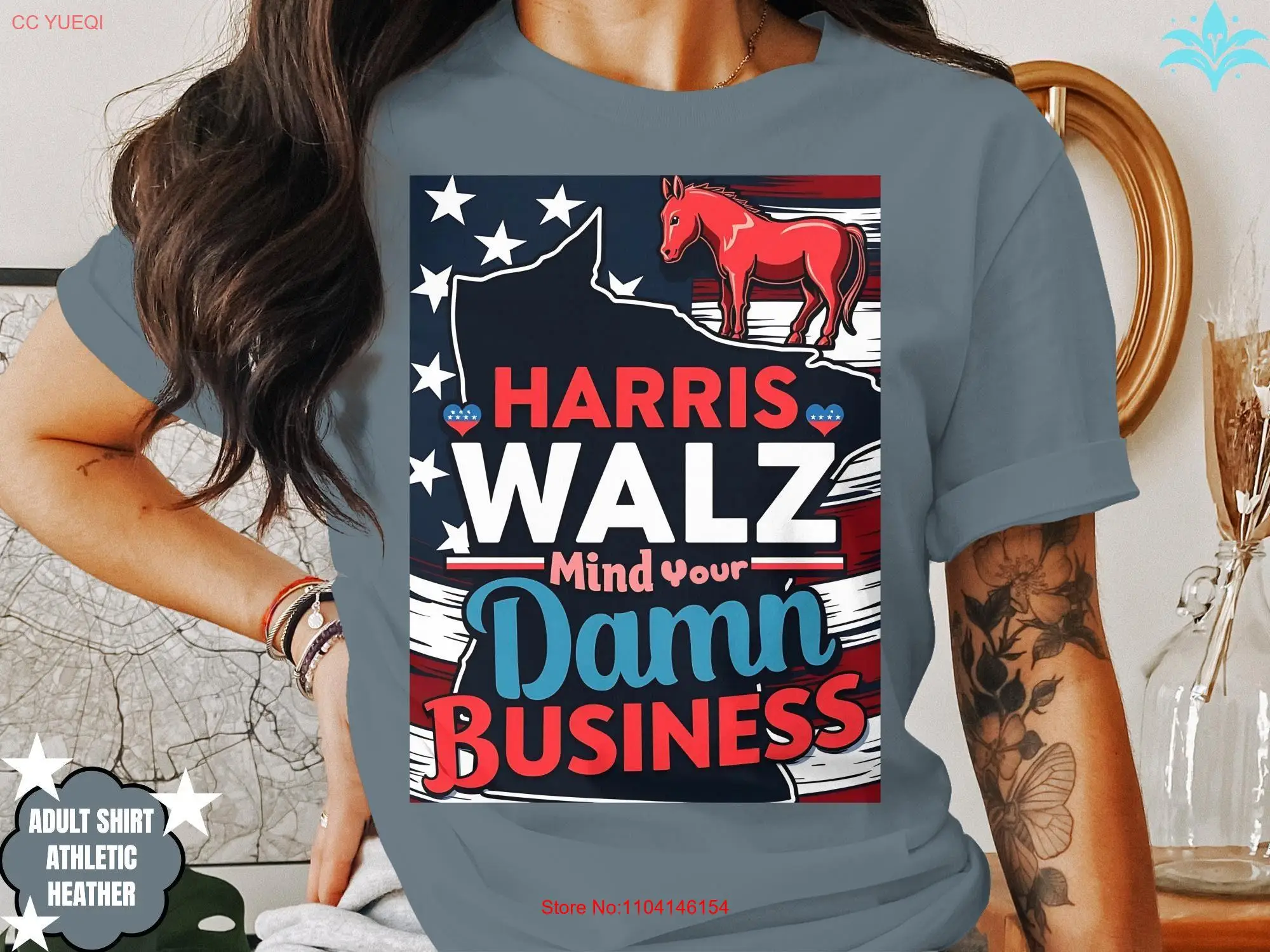 Harris Walz 2024 verkiezing T-shirt Unity Over Division Kamala voor president VP Sterke lange of korte mouwen