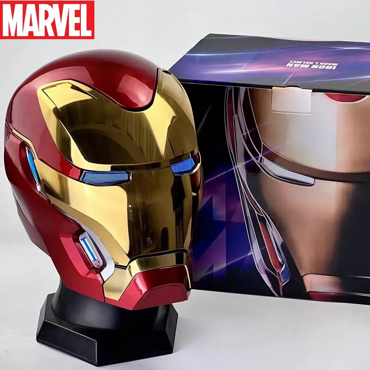 

Marvel Electric Iron Man 1:1 MK50 MK5 Шлем с голосовым управлением Глаза со светом Модель игрушки для взрослых Технология Носимый рождественский подарок