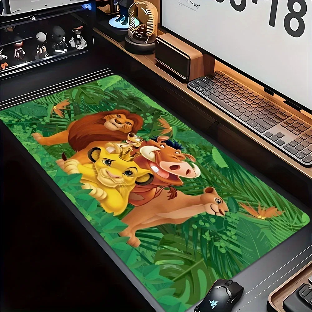 قطعة واحدة من لوحة الماوس الرسمية من Disney The Lion King - Simba وTimon & Pumbaa، قاعدة مطاطية غير قابلة للانزلاق، سجادة مكتب ألعاب كبيرة للكمبيوتر الشخصي والمكتب،