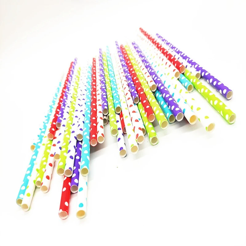 Multi colors Paper Drinking Straws Birthday Wedding Party Event Hawaiian Holidays Luau Sticks KTV Drinking Straws