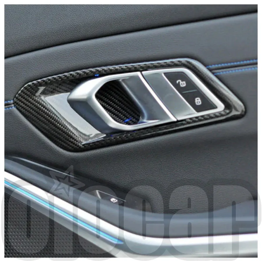 oiomotors High Quality Dry Carbon Interior Door Handle Trim 4PCS for BMW G80 G81 M3 G20 3Series