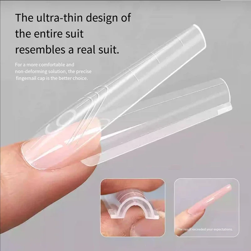 240PCS Sandwich Dual Nail Form Coffin Almond Nail Forms 15Size Reusable Top Bottom Forms Nail Art Extension Top Mold Bottom Mold