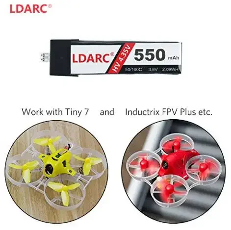 1S 3.8V / 4.35V 250mAh 550mAh 50C/100C Lipo Battery PH2.0 PLUG For Kingkong/LDARC TINY 6 7 8X RC Quadcopter Spare Parts