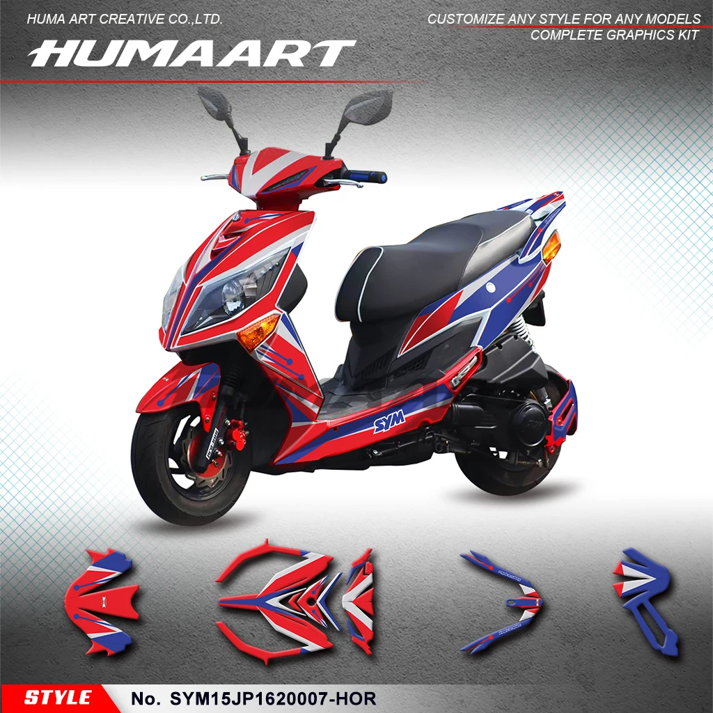 

HUMAART Sticker Kit Wrap Decals for SYM JET POWER JP 150 JP150 2016 2017 2018 2019 2020, Rebuild Kit, SYM15JP1620007-HOR