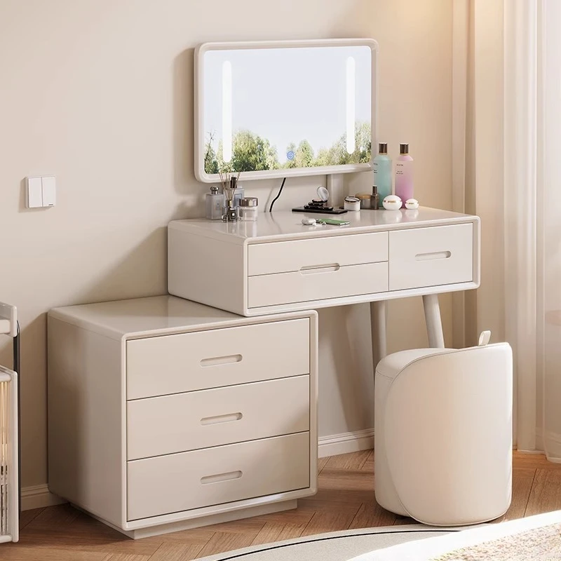 

Solid wood dresser chest integrated bedroom multifunctional telescopic corner storage cabinet desk modern