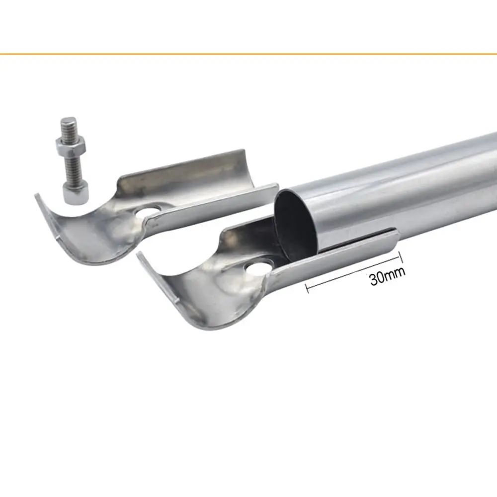 Stainless Steel Tube Connector 25mm Round Pipe Joint Clothes Display Rack Rod Support Holder Fixed Clamp Hardware