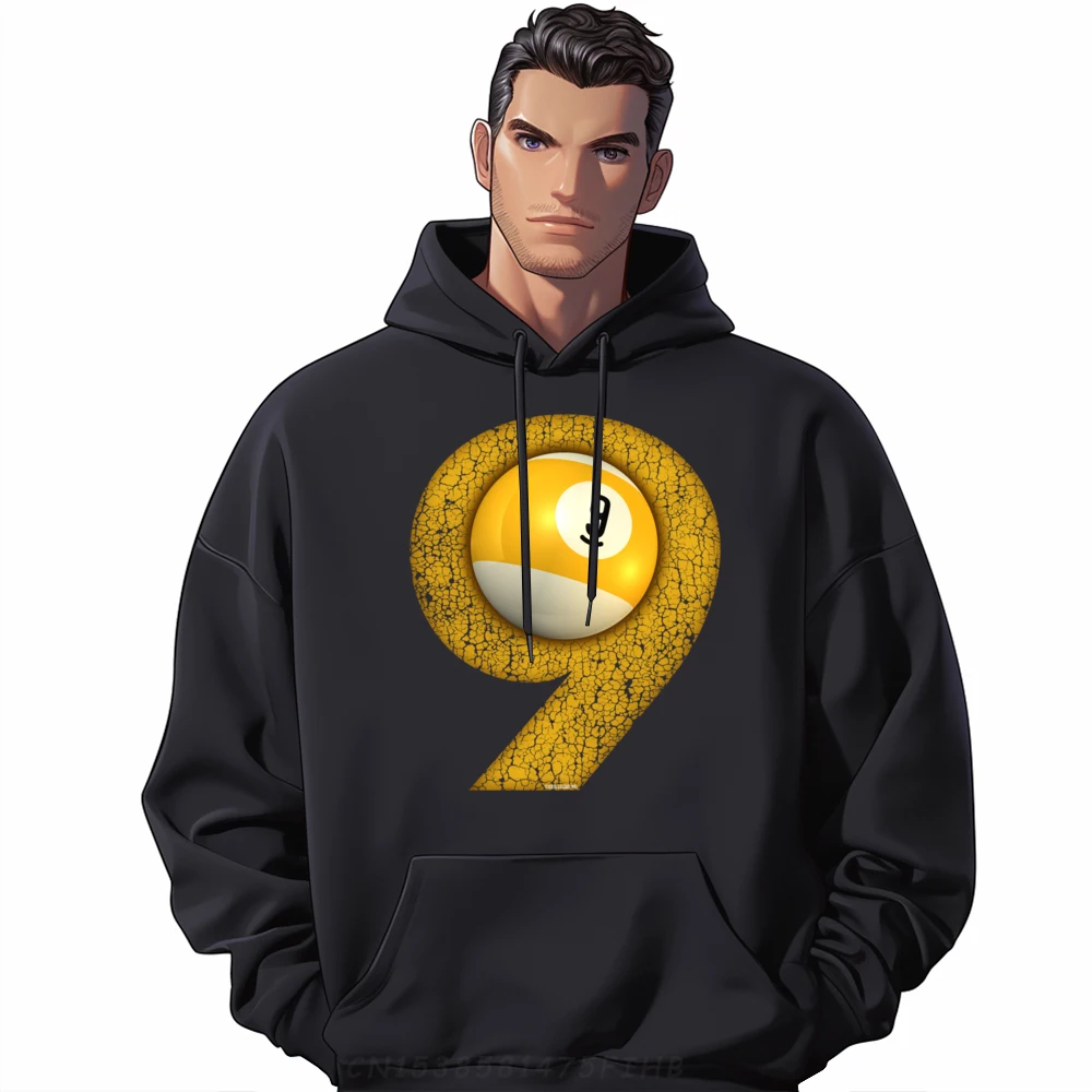 

9 Ball Pool Ball Art Casual Long Sleeve Hoodies Crewneck Men's Sweatshirt Casual Pullover Printed Clothes Loose