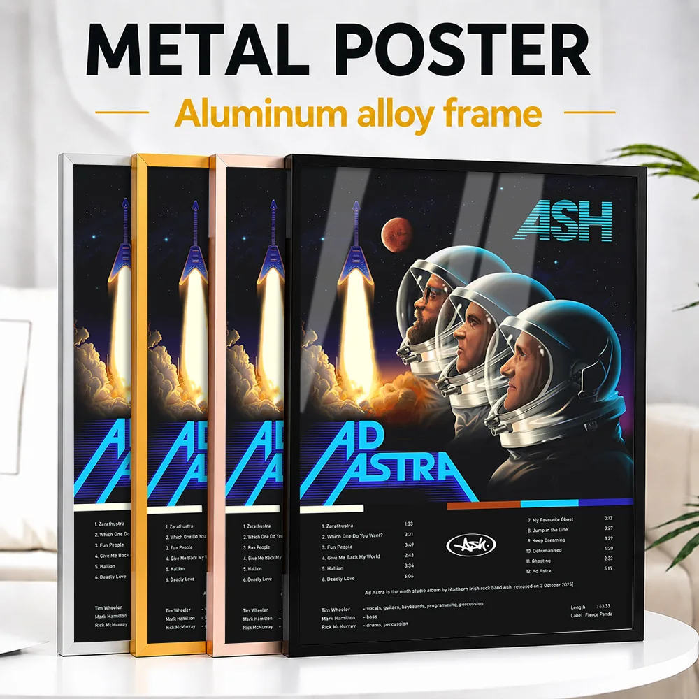 Ash Ad Astra Album Cover Framed Metal Poster Personalized Recording Tribute Wall Art For Vinyl Collectors Decorating Music Room