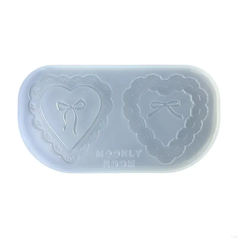 

R3MC Силиконовая смоляная форма для кружевного сердца Bowknot Pendants Клавичная очаровательная плесень эпоксидной формы