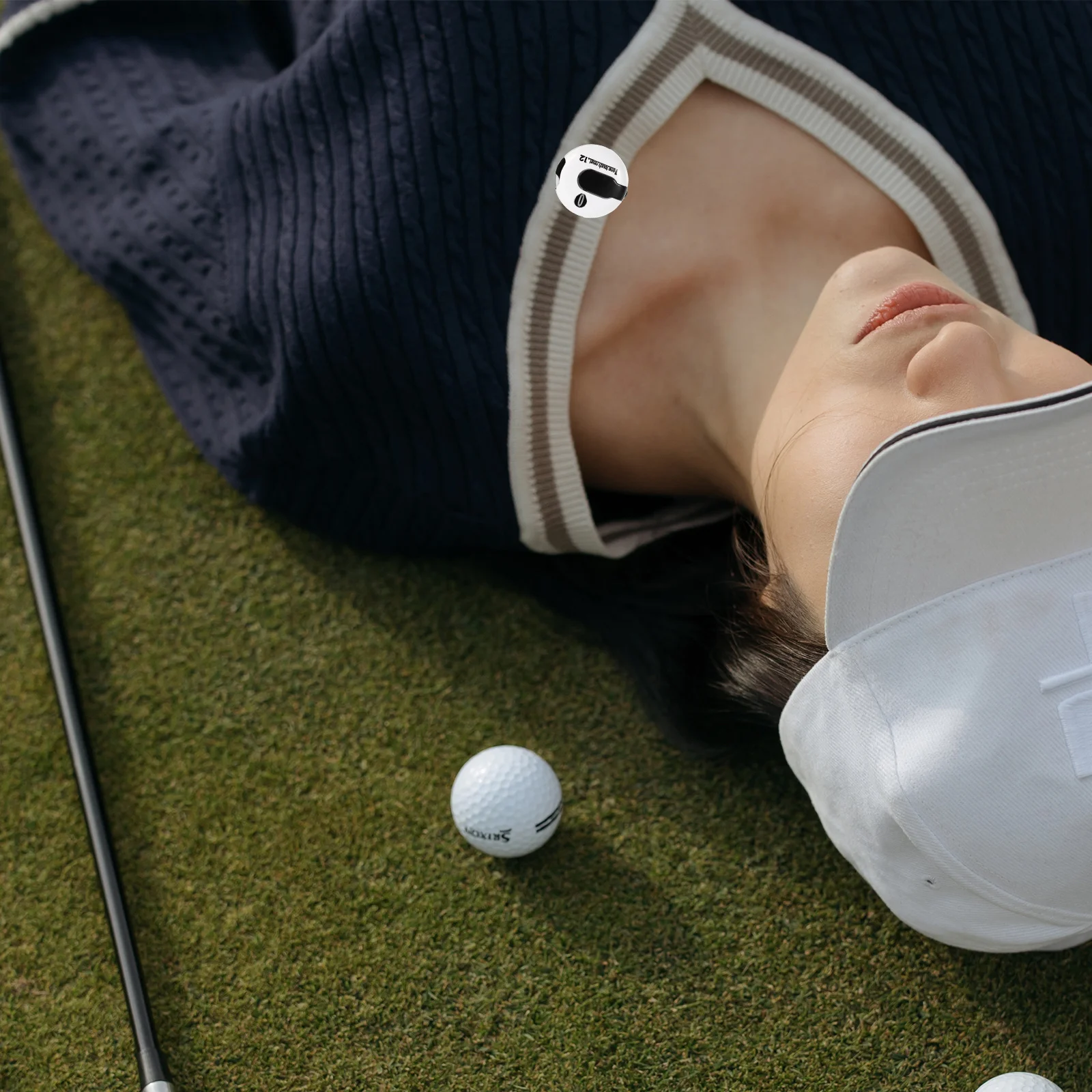 قبعة جولف صغيرة محمولة بمشبك عداد النتيجة، تصميم عملي من البلاستيك الفاخر، عداد النقر الأبيض #2