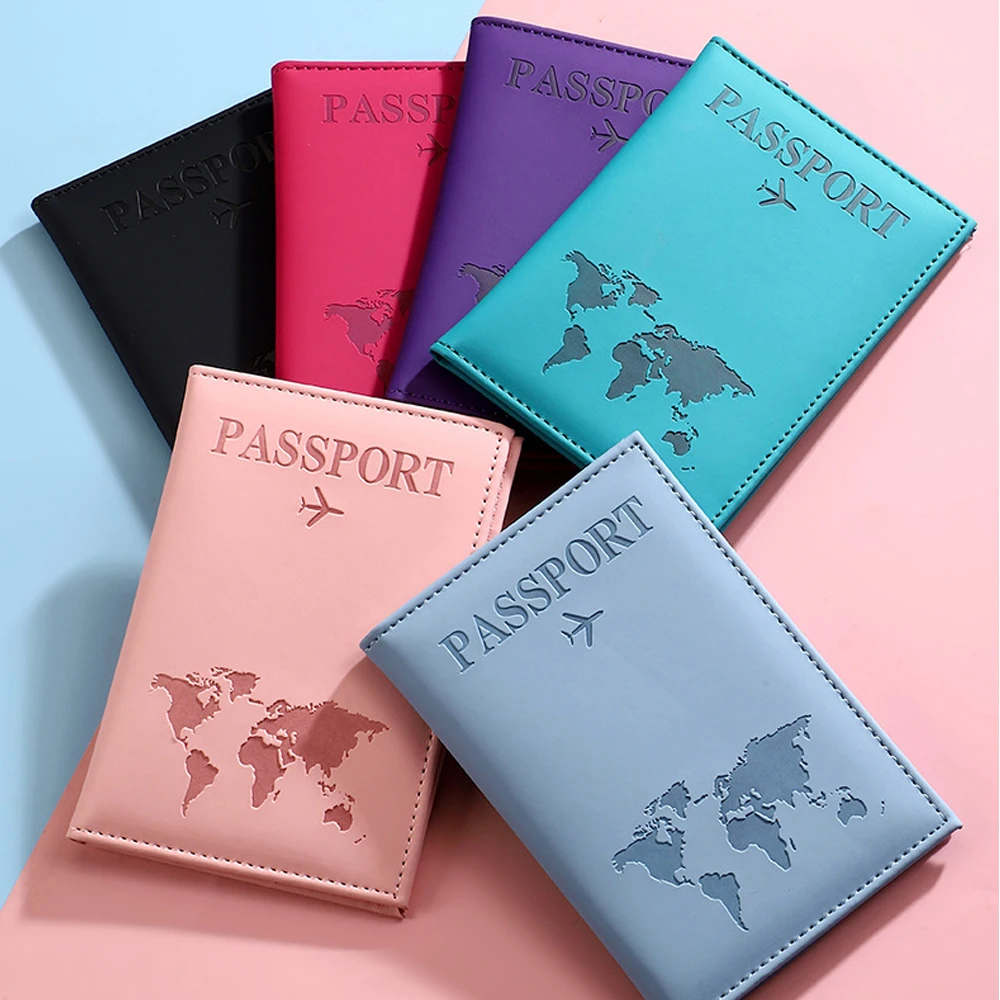 

Портативный тонкий кошелек для паспорта из искусственной кожи, стильный чехол для паспорта с картой, для путешествий, отпуска и повседневного использования