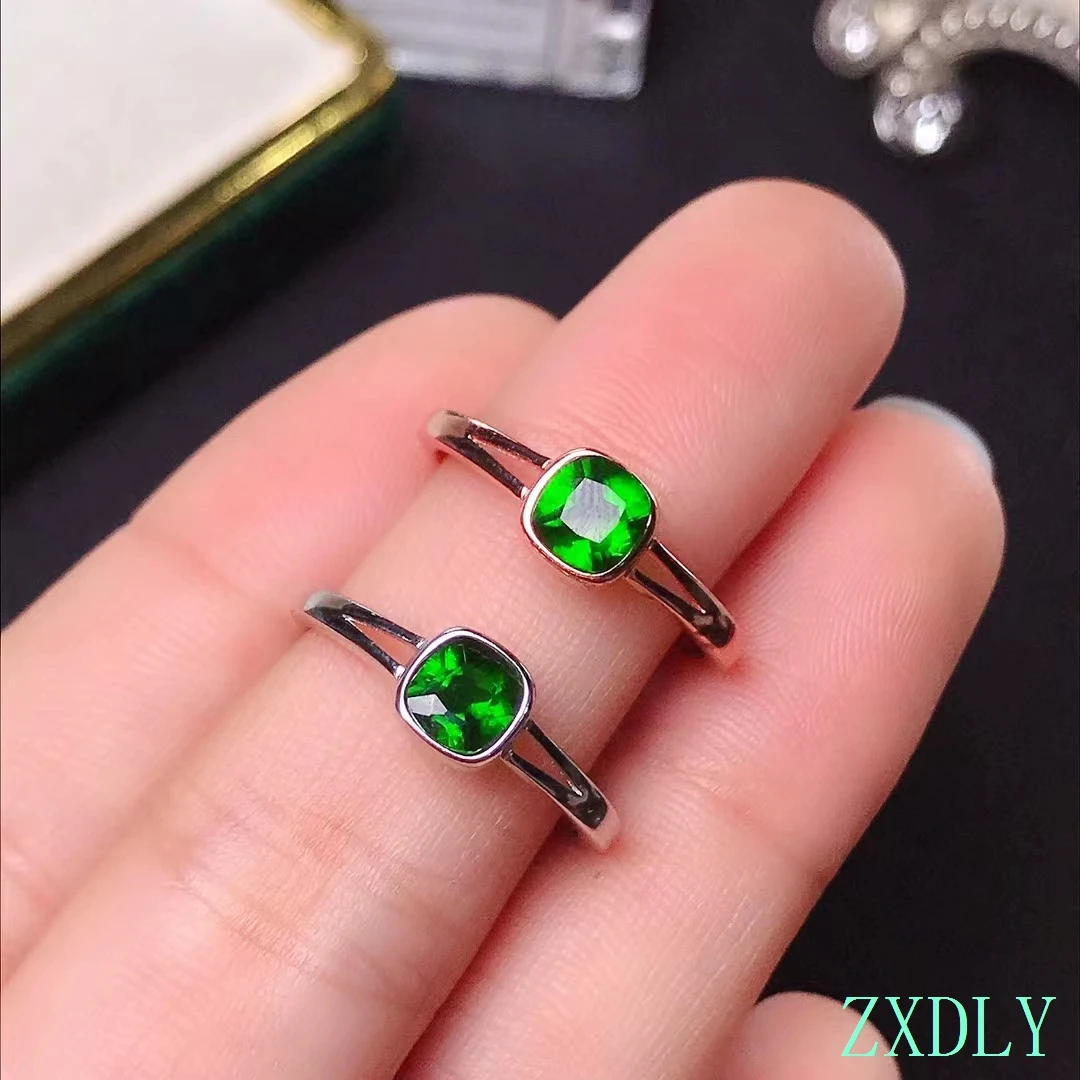 

2022 new Natural Diopside Ring For Women Fine Jewelry Real 925 Silver Special Craftmanship Good Gift