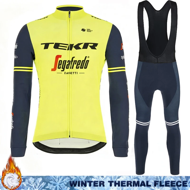 

2026 Men's Cycling Outfit TEKR Retro Jersey Winter Fleece Man Set Thermal Road Bike Maillot Bib Shirt Clothing Jumper Suit Sets