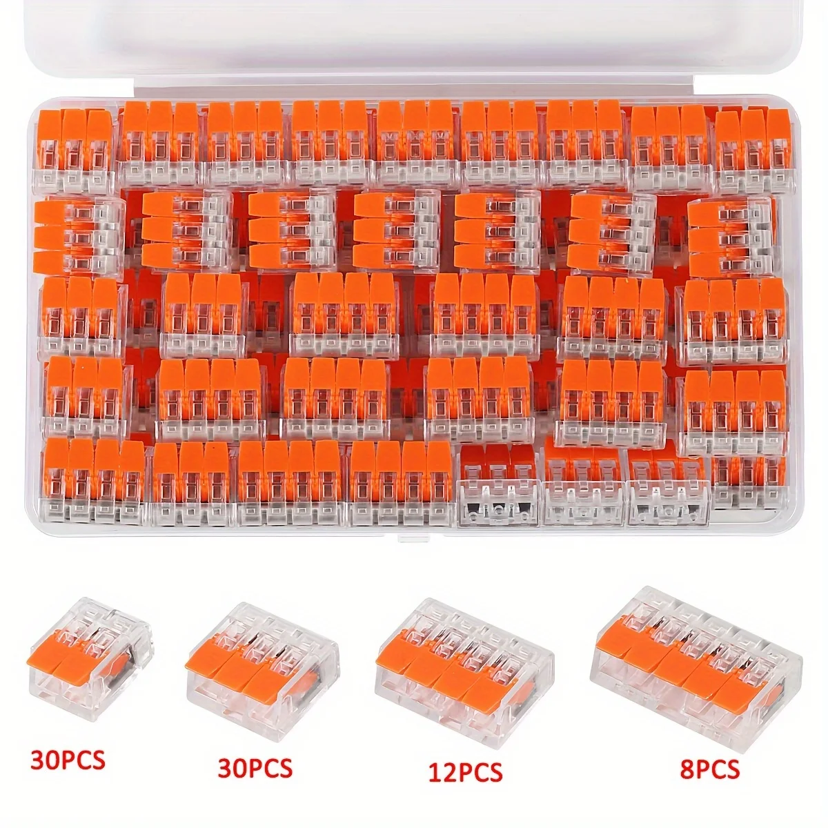 Universelle orange Schnellsteckklemmen mit 2/3/4/5 Ports, Steckverbinder für elektrische Geräte, Kabelverbinder-Klemmen 250V/32A Schnellsteckverbinder Industrielle Elektro-Zubehör Werkzeuglose Klemmen Elektrische Verbi – Detail 4