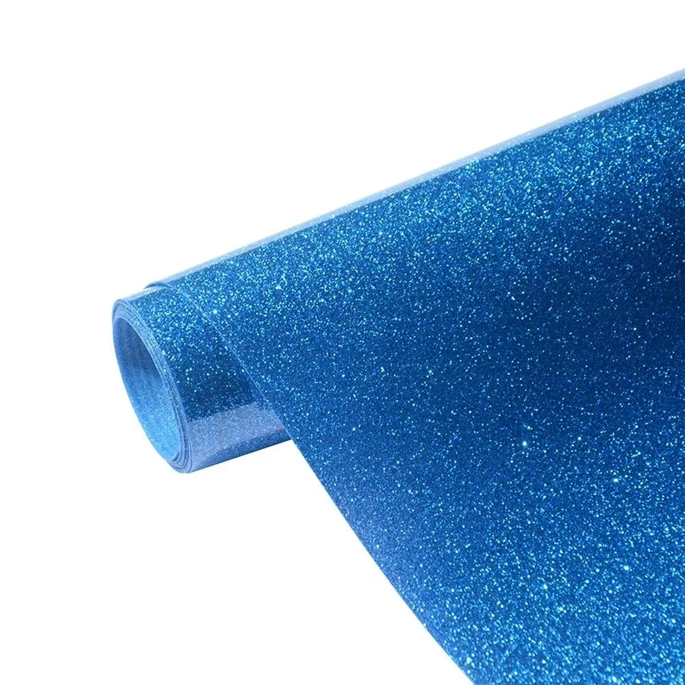 Atacado de alta qualidade cor pu htv rolos glitter decoração vinil transferência de calor para la ropa