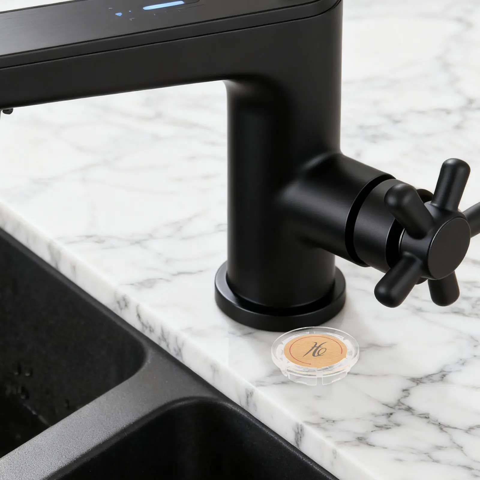 

4 Pairs Faucet Hot And Cold Water Marker Label Bathroom Faucet sign Logo Tap Indicator Buttons Hot Cold Handle Caps Bathtub Knob