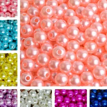 500 Gram 3mm-30mm Round Beads 2 Holes Imitation Pearl Craft Decorations for Women DIY Garment Jewelry Beads Accessories Sew On