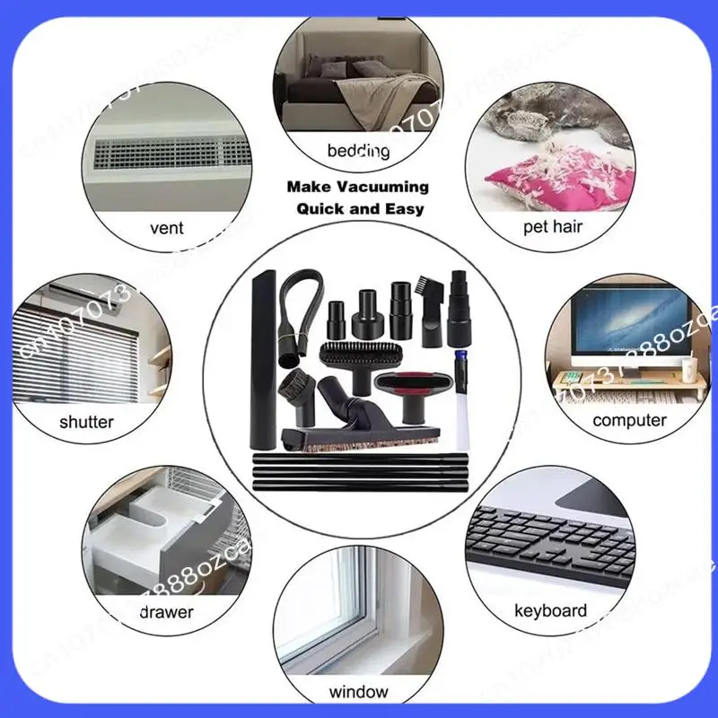 A26P 15 قطعة المرفقات والفرش 2 1/2 بوصة إلى 1 1/4 بوصة خرطوم محول 1 7/8 بوصة إلى 1 بوصة محول خرطوم مكنسة كهربائية ملحقات