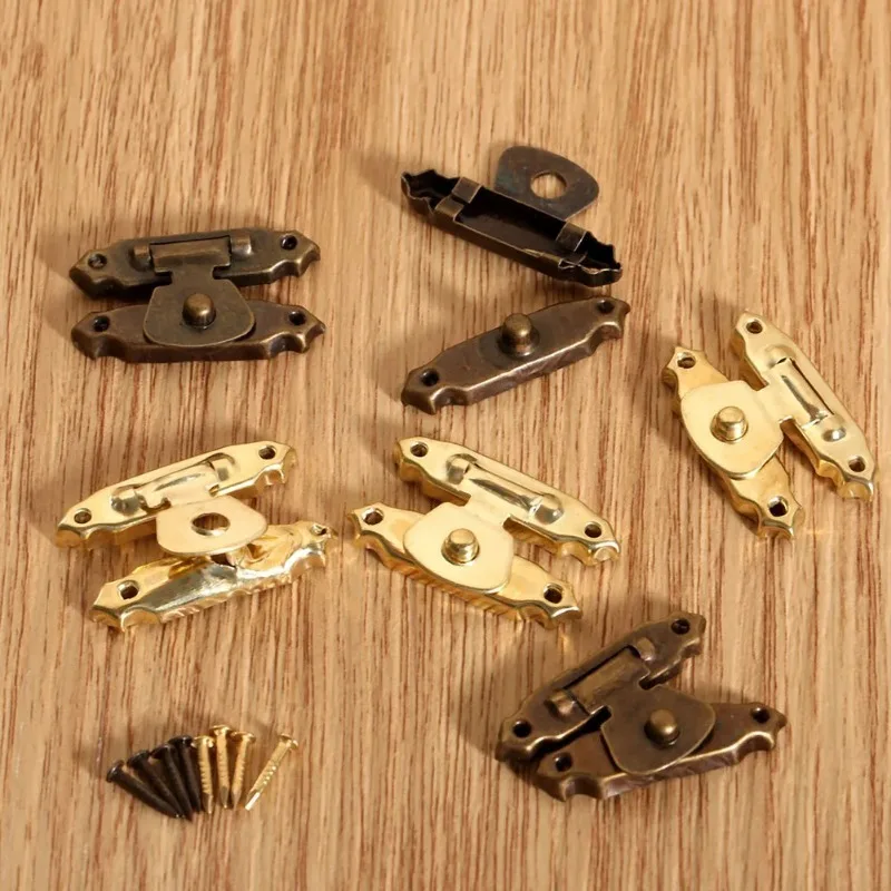 10PCS Antique Bronze Hasp Jewellery Box Suitcase Latch Lock Clasp Wooden Box Latch Buckle Decorative Hardware Accessories