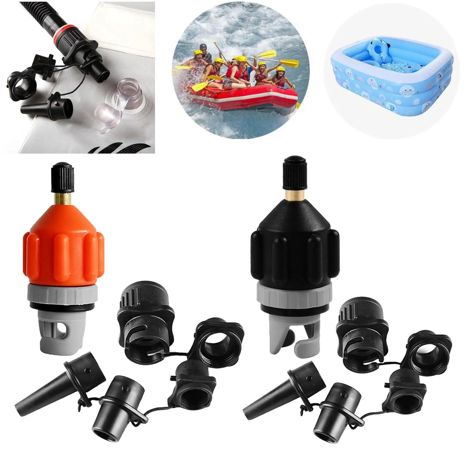 محول صمام مضخة SUPs القابل للنفخ ومحول مضخة هواء فوهة لسرير كاي