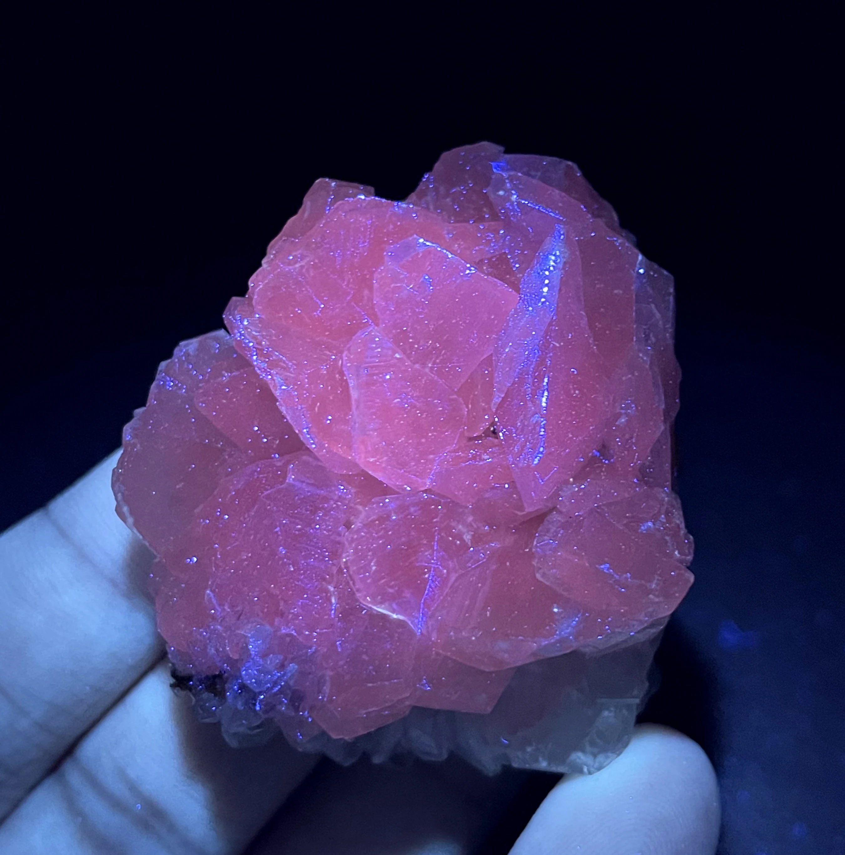 

BEST! 100% natural Fluorescent Flaky calcite mineral specimen stones and crystals healing crystals quartz