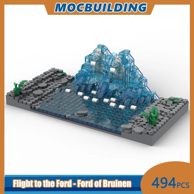 MOC Building Blocks Flight to the Ford - Ford of Bruinen DIY Assemble Bricks Rings Collection Display Creative Toys Gifts 494PCS