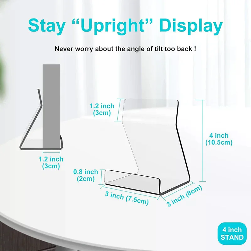 1/2/6 Pcs Transparent Display Stand Book For Shelf Desktop Bookshelf Acrylic Clear Storage Office