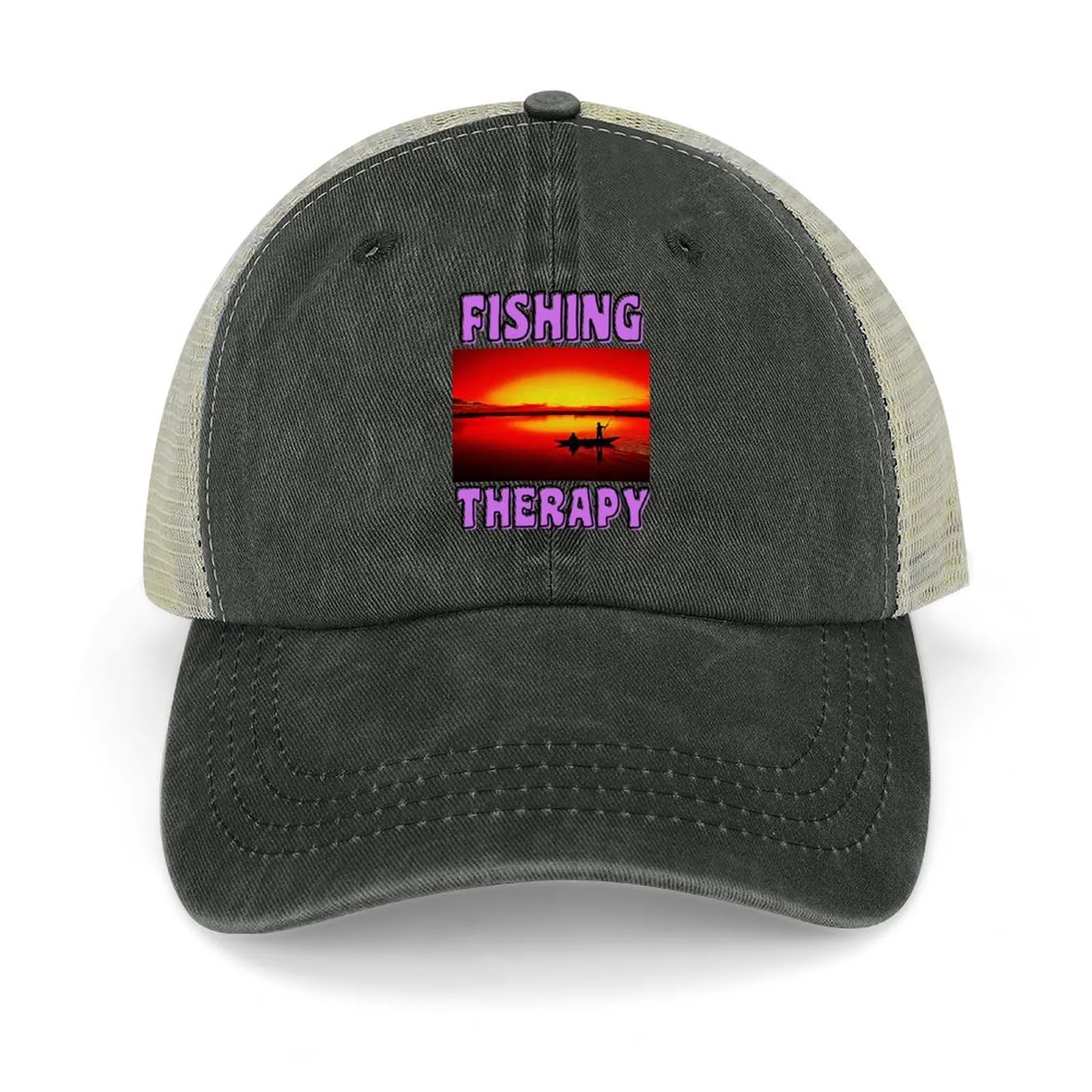 

FISHING THERAPY LOVE Baseball Cap Big Size Hat fun hats hats on offer fishing caps man Hats For Men Women's