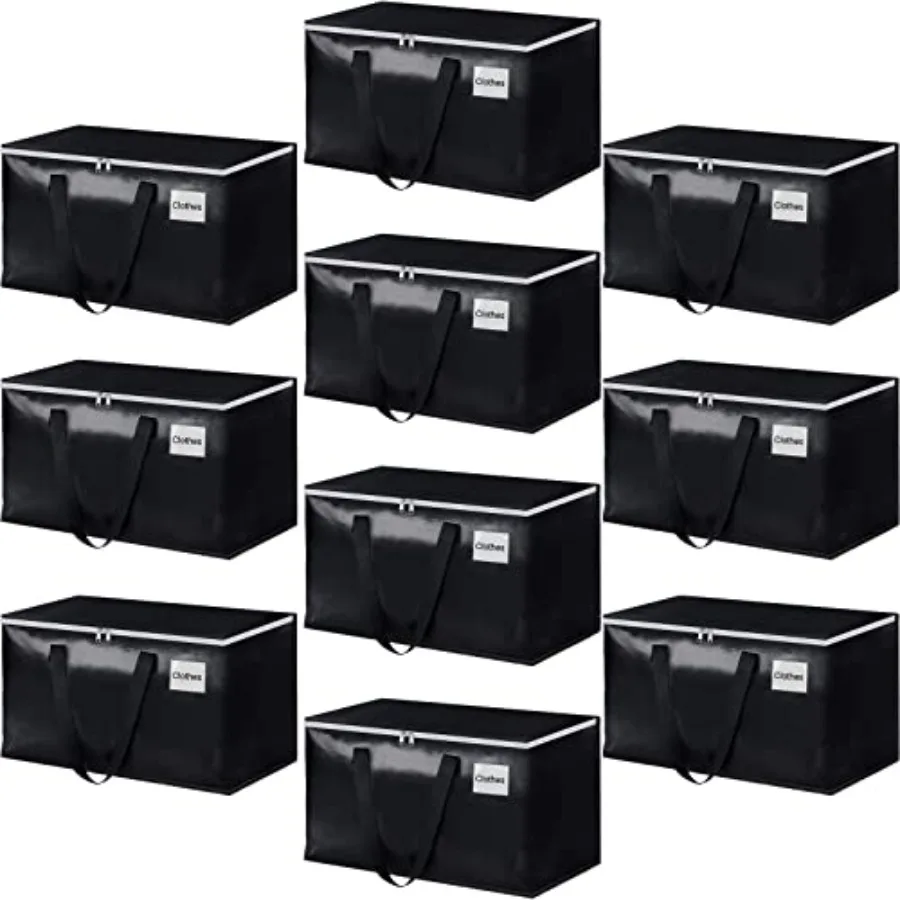 

Heavy Duty Moving Boxes-Moving Bags with Zipper, Reinforced Handles and Tag Pocket-Collapsible Moving Supplies-Totes for Storag