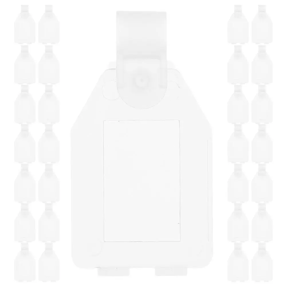 

50 шт. прозрачных пластиковых держателей для этикеток, полупрозрачные самоклеящиеся ценники для полок, для розничных магазинов, складов, проволочных корзин