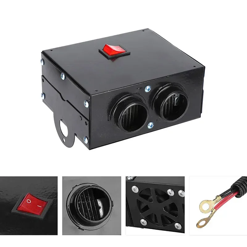 EAFC12V 600 واط سخان سيارة مزيل الضباب سيارة 2 حفرة التدفئة مروحة مزيل الصقيع مزيل الضباب سخان السيارة مزيل الصقيع مسخن الهواء شاحنة SUV سخان