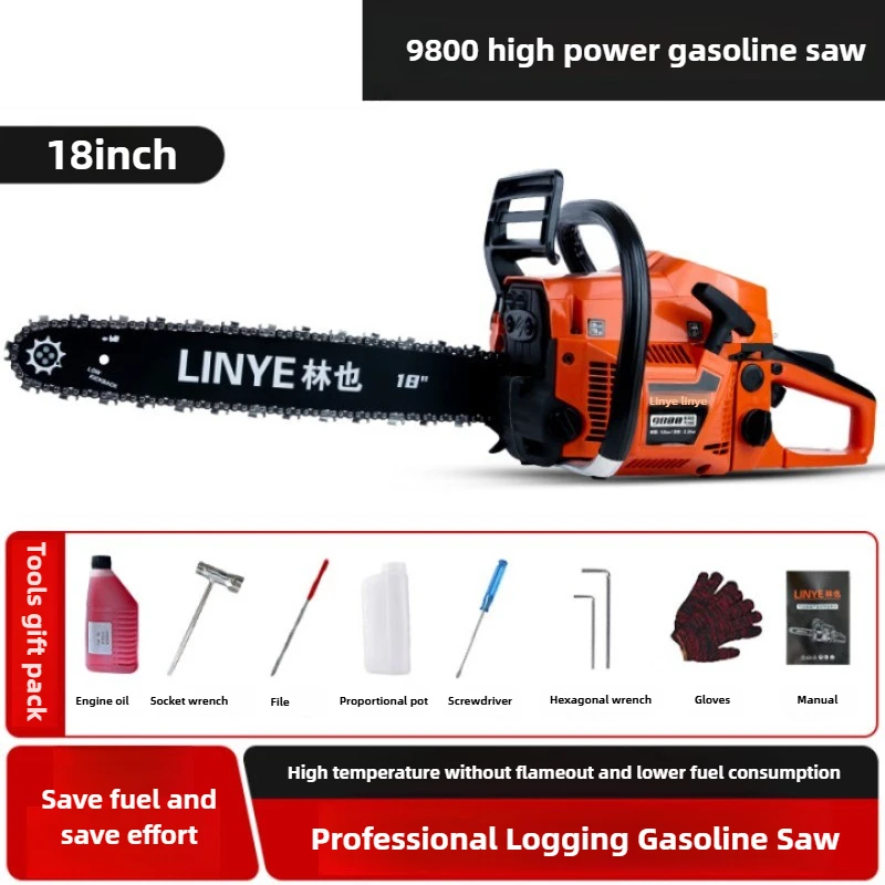 

18 Inch Logging Gasoline Saw High Power Professional Logging Chainsaw Outdoor Gasoline Chain Saw