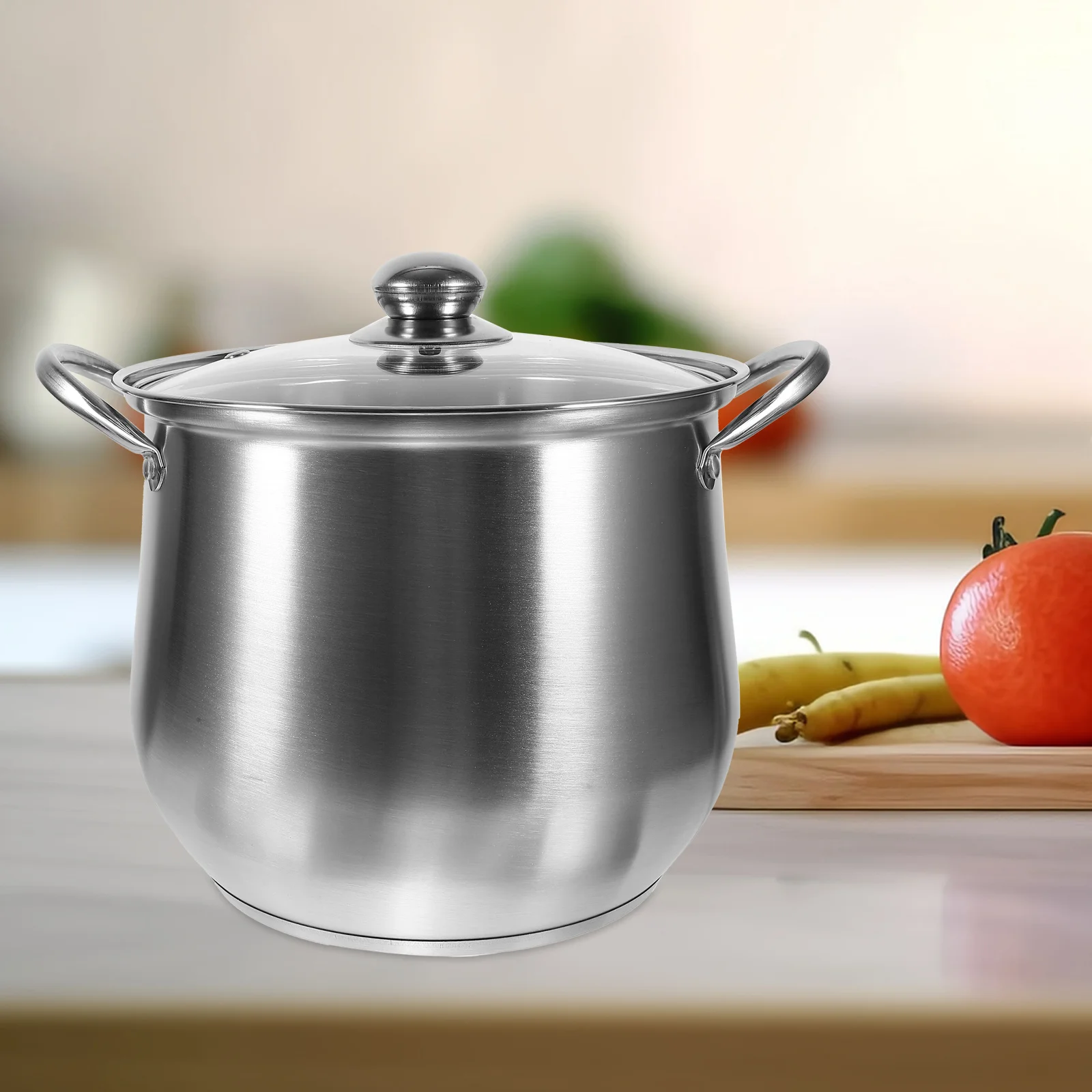 

Stainless Steel Stockpot Lid Kitchen Milk Pot Cookware Cooking Soup Pot Easy Clean Heat Conducting Home Cooking