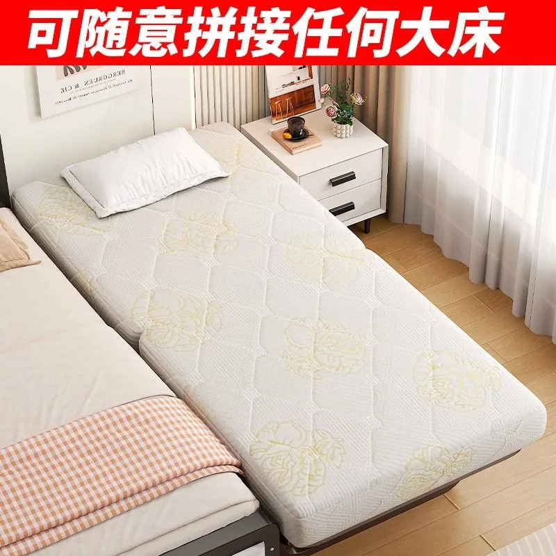 Foldable Rollaway Bed With Sturdy Metal Frame, Thick Padded Mattress, Smooth Casters, Space Saving For Guest Room Office