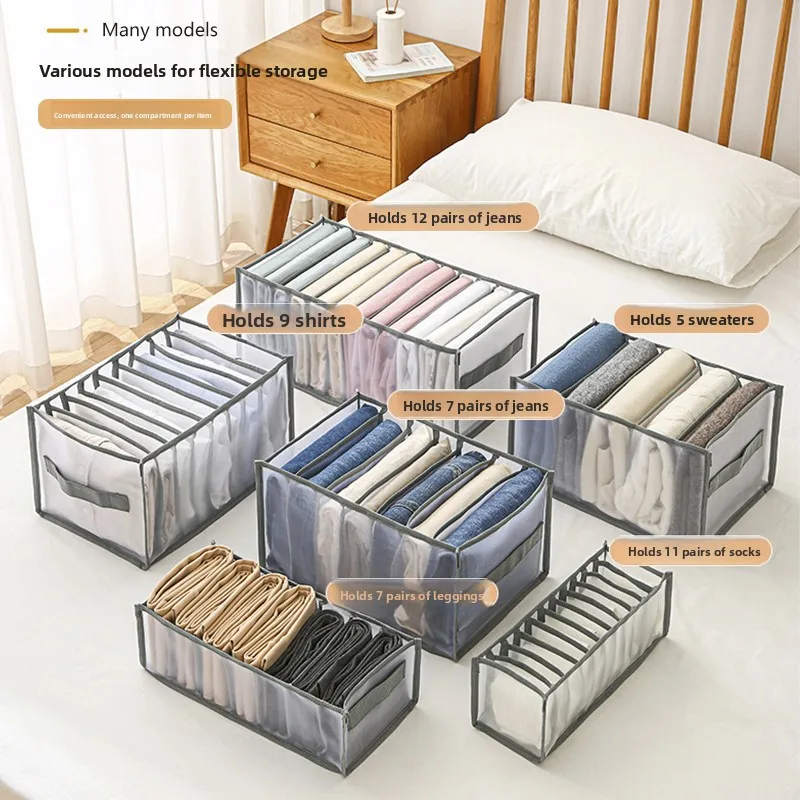 

Clothing Storage Organizer Box Divider Drawer Jeans Pants Separator Bag Sweater Organizer Household Storage Box Oxford Cloth