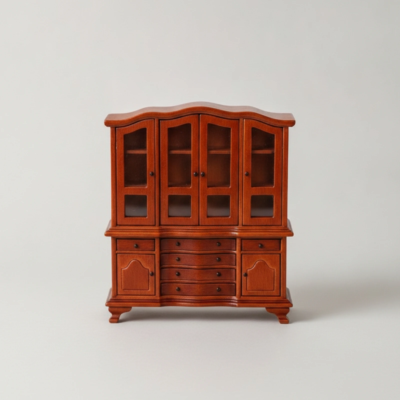 Miniature Cupboard with Glass Doors Realistic Miniature Display Cabinet Dollhouse Cabinet Clear Dollhouse Display Case Compact