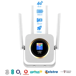 3000mah 4G LTE CPE Router 300Mbps Bezprzewodowy domowy router 3G 4G SIM Wifi Router RJ45 WAN LAN Bezprzewodowy modem Obsługa 10 urządzeń