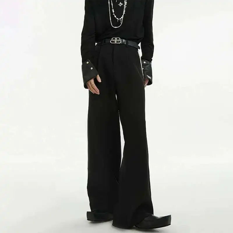 Luzhen pérola retalhos design solto terno reto calças masculinas elegante luxo de alta qualidade casual calças perna larga lz9562