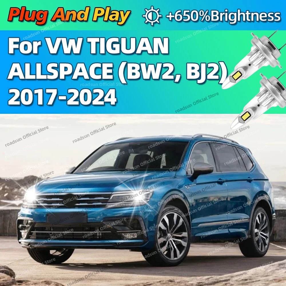 2/4 قطعة عالية الطاقة العلوي سيارة LED أضواء لمبات 160 واط لشركة فولكس فاجن تيجوان أل سبيس BW2 BJ2 2017-2024 2018 2019 2020 2021 2022 2023