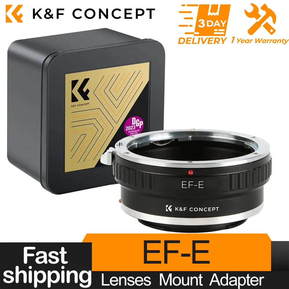 K&F Concept Lens Mount Adapter with Tripod for Canon EOS EF/EF-S Lens to Sony E NEX/Alpha DSLR Camera for Sony NEX-5 NEX-5N NEX6