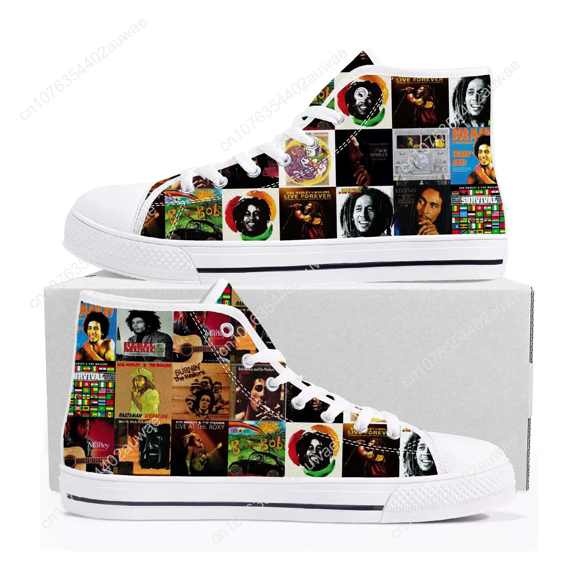 Legend Bob Marley Reggae Rasta High Top High Quality Sneakers Men Women Teenager Canvas Sneaker Casual Couple Shoes Custom Shoes