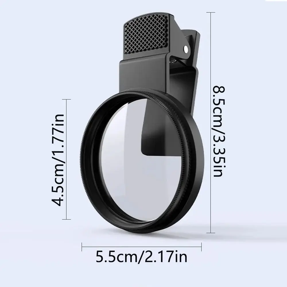 52mm Mobile Phone Polarizing Filter High-definition Clip-On CPL Filter with Clip Reduce Glare Remove Reflections